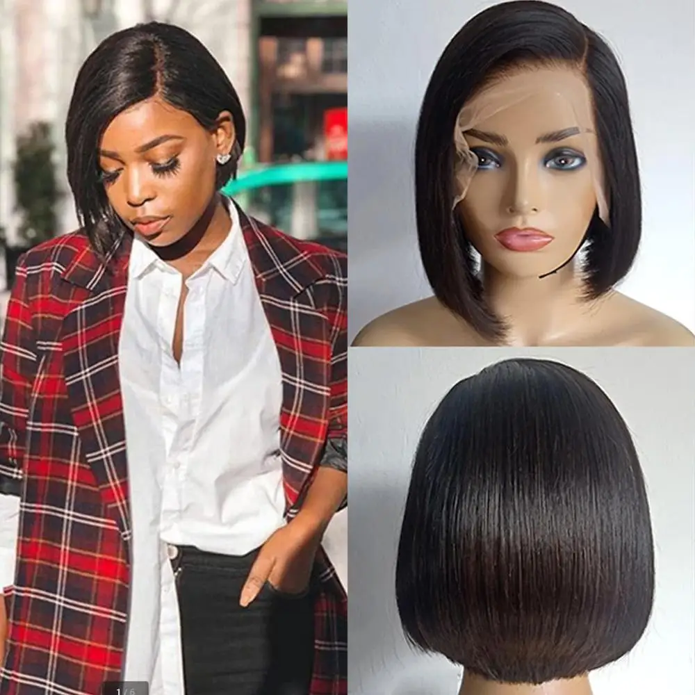 Парик из человеческих волос с прямыми кружевами для женщин парики передние на