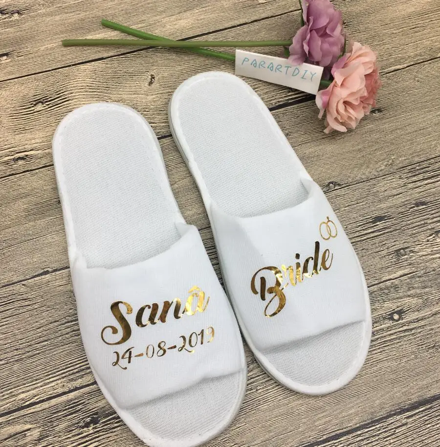 Тапочки для подружки невесты Индивидуальные свадебные тапочки Подарок Вечерние