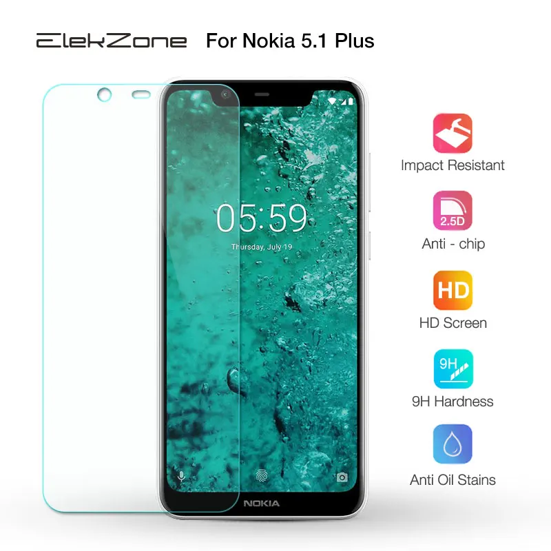 Закаленное стекло для Nokia 5 1 Plus 2.5D защитная пленка экрана Защитное + HD 9H прозрачное