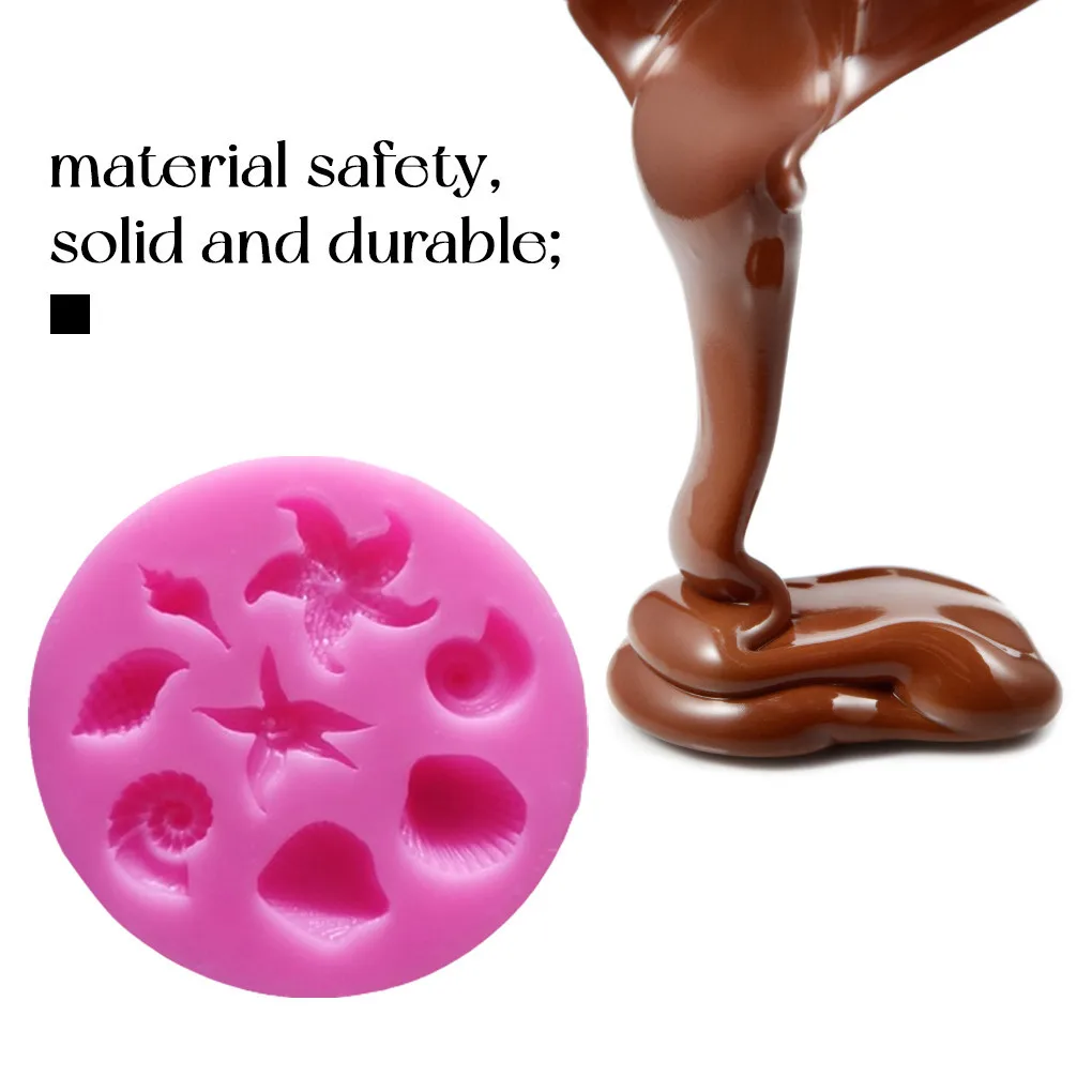 3D Милые Силиконовые Конфеты в форме ракушек DIY торт Желе помадка форма для