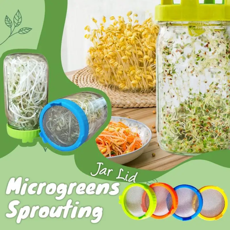 4 шт стеклянная банка с завинчивающейся крышкой для прорастания крышка широким