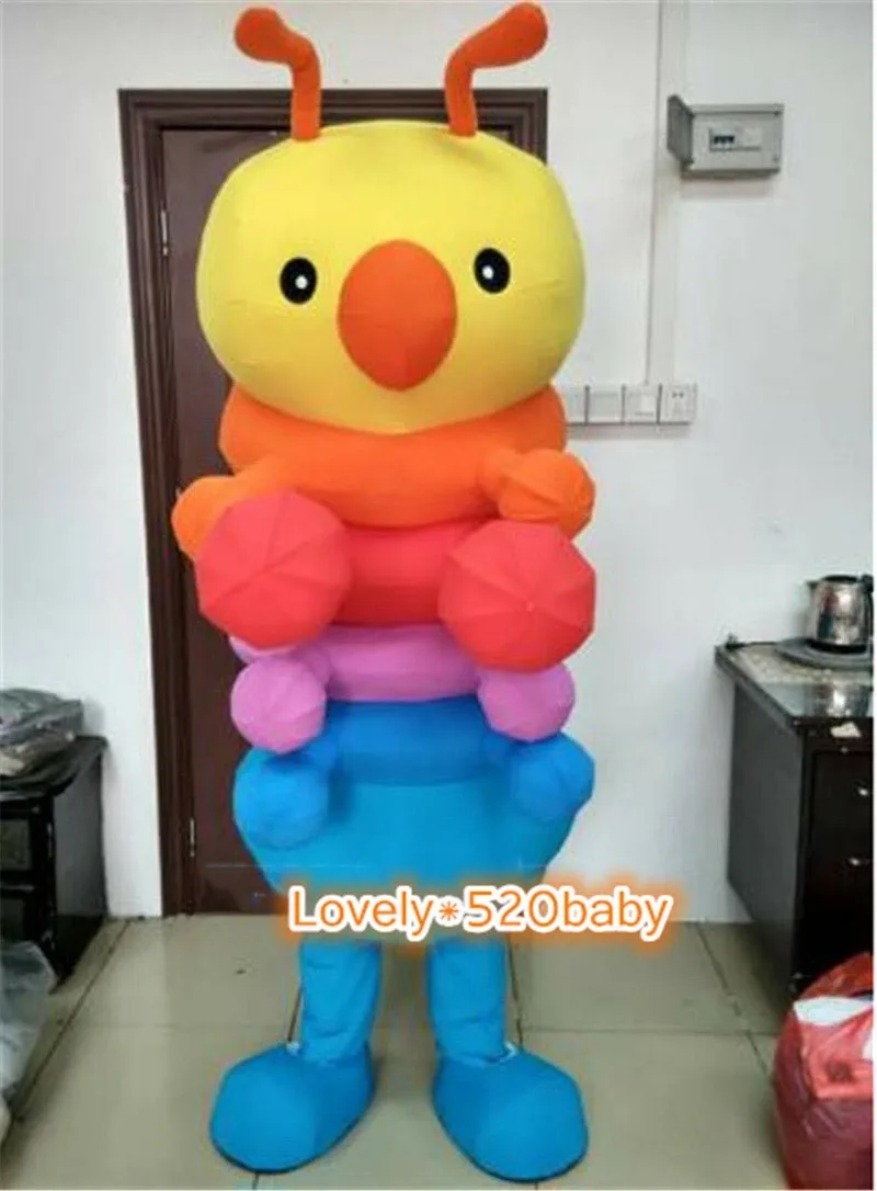 

Шикарный костюм талисмана Inchworm; Вечерние маскарадные платья для взрослых с изображением животных гусеницы