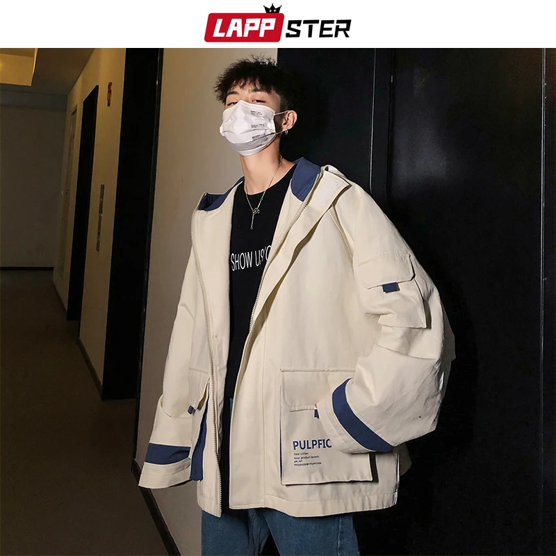 Мужская ветровка в стиле пэчворк LAPPSTER Японская уличная одежда Харадзюку на осень