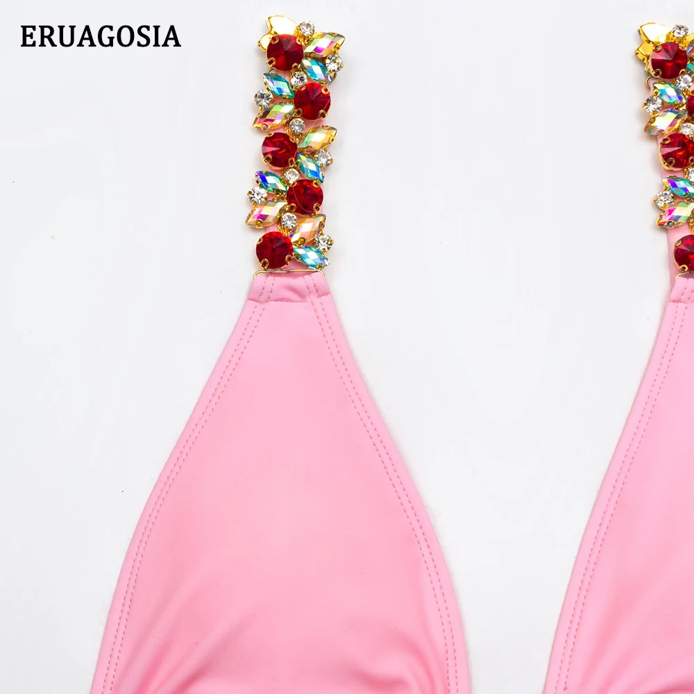 

Diamond Bikini Sexy Swimsuit Women Push Up Swimwear 2020 Brazilian Biquini Beach Bathing Suits Pink Bikini Set Swimming Suit