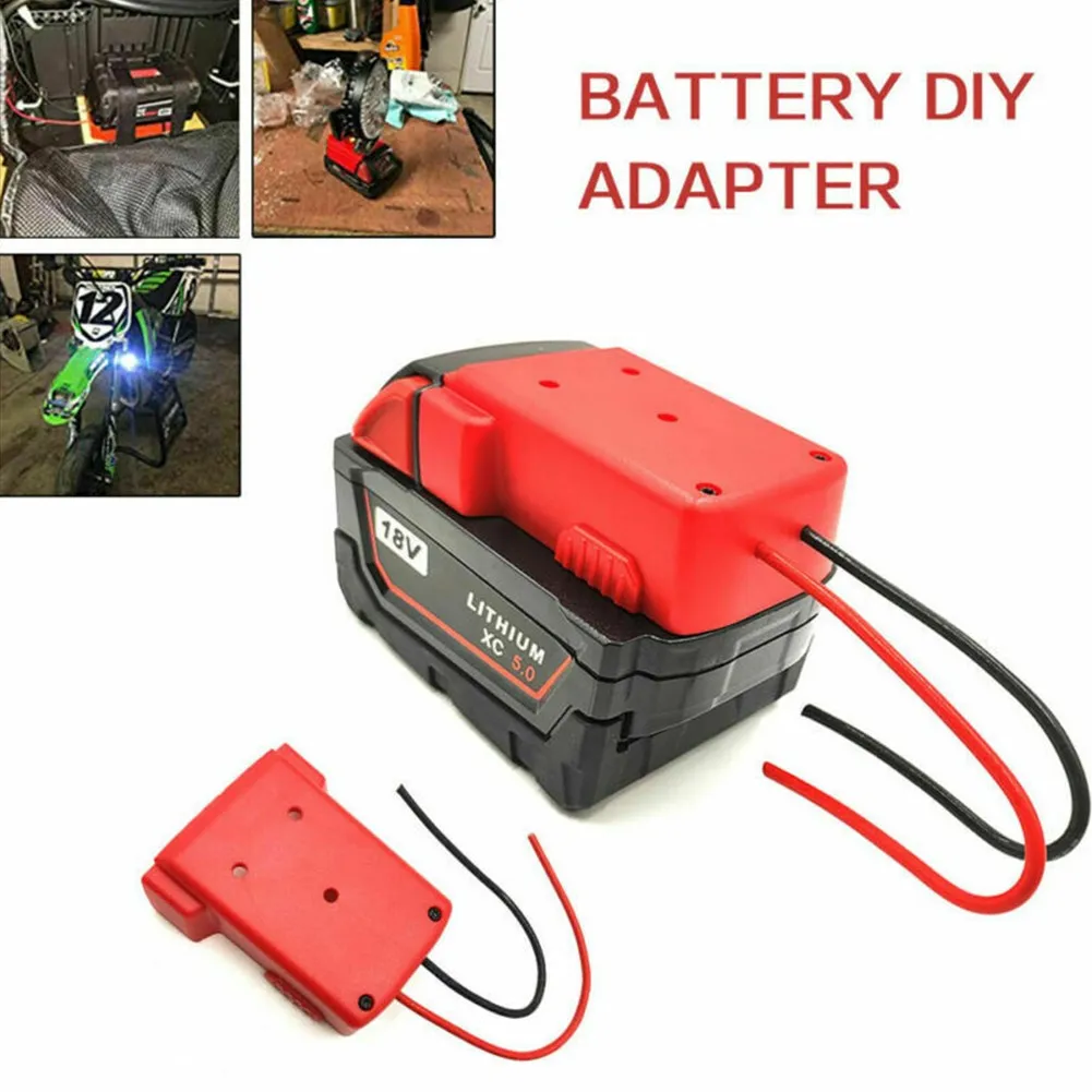 

2pcs Battery Adapter For Milwaukee M18 XC 18V Li-Ion Battery DIY Power 2 Wirings 12AWG Battery Adapter ABS High Quality Black