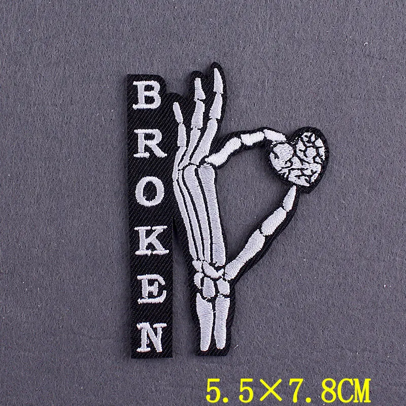 Забавные вышитые термоклейкие нашивки с черепом для одежды | Дом и сад