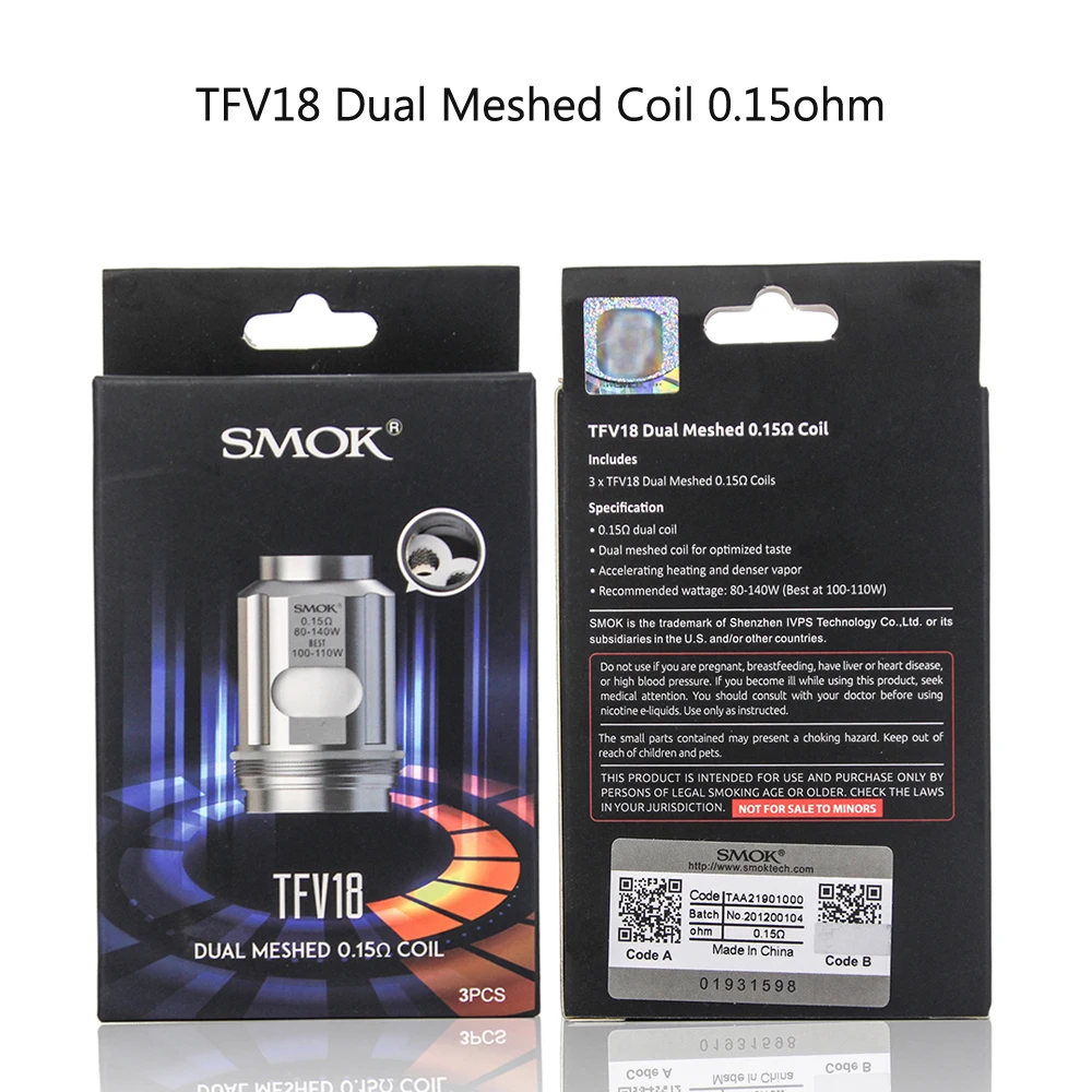 Оригинальная система SMOK TFV18 электронная испарительная катушка 7 5 мл DL / RDL Fit Arcfox