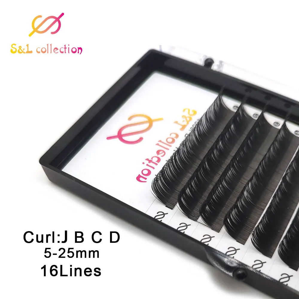 16rows/case 5~20mm mix premium natural synthetic mink individual eyelash extension makeup cilia professional | Красота и здоровье