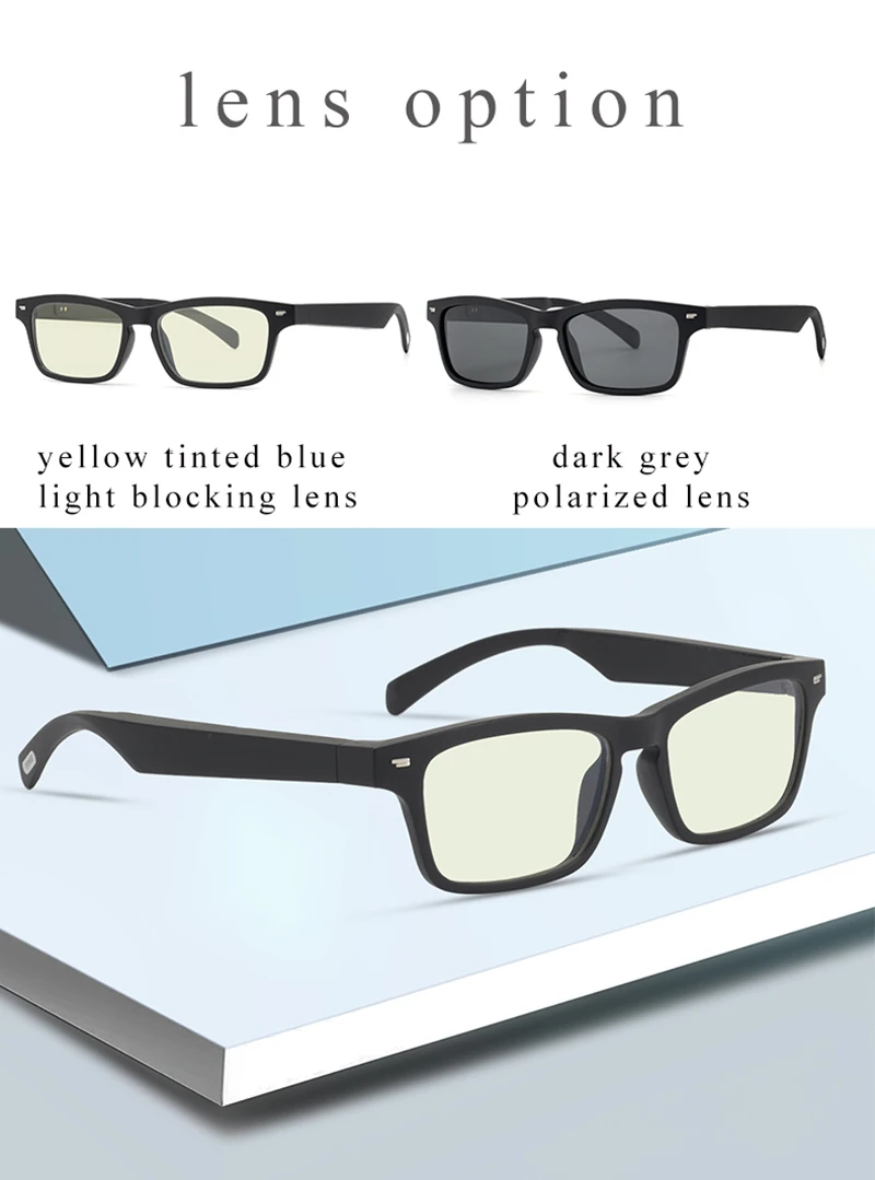 

Sunglasses Eye Protection Blue Light Proof Smart Glasses Non Bone Conduction Bluetooth Audio Smart Glasses Driving