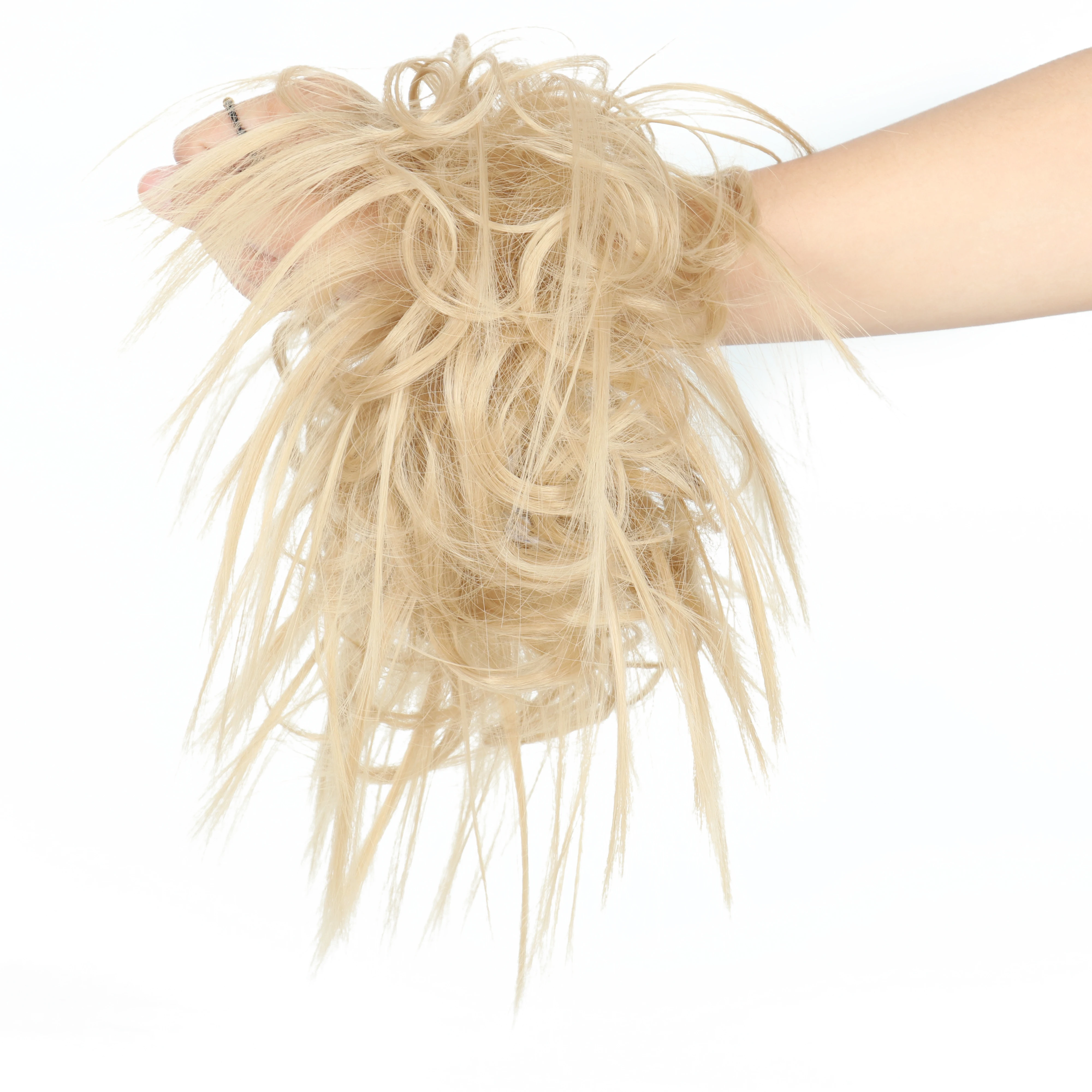 7 дюймов грязный булочка взъерошенные волосы эластичная лента шиньон кудрявые