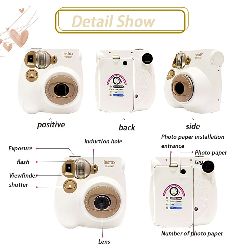 Fujifilm instax mini7c Fuji Polaroid Camera рождественские подарки Мини 7c мгновенная фотография