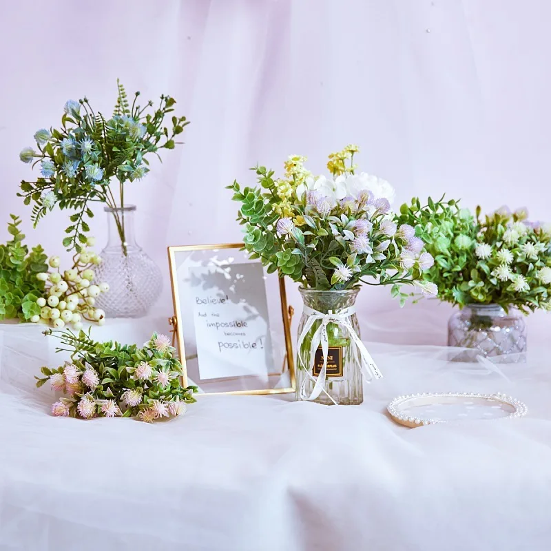 Искусственный цветок большой фрукт зеленое растение пасторальный обеденный