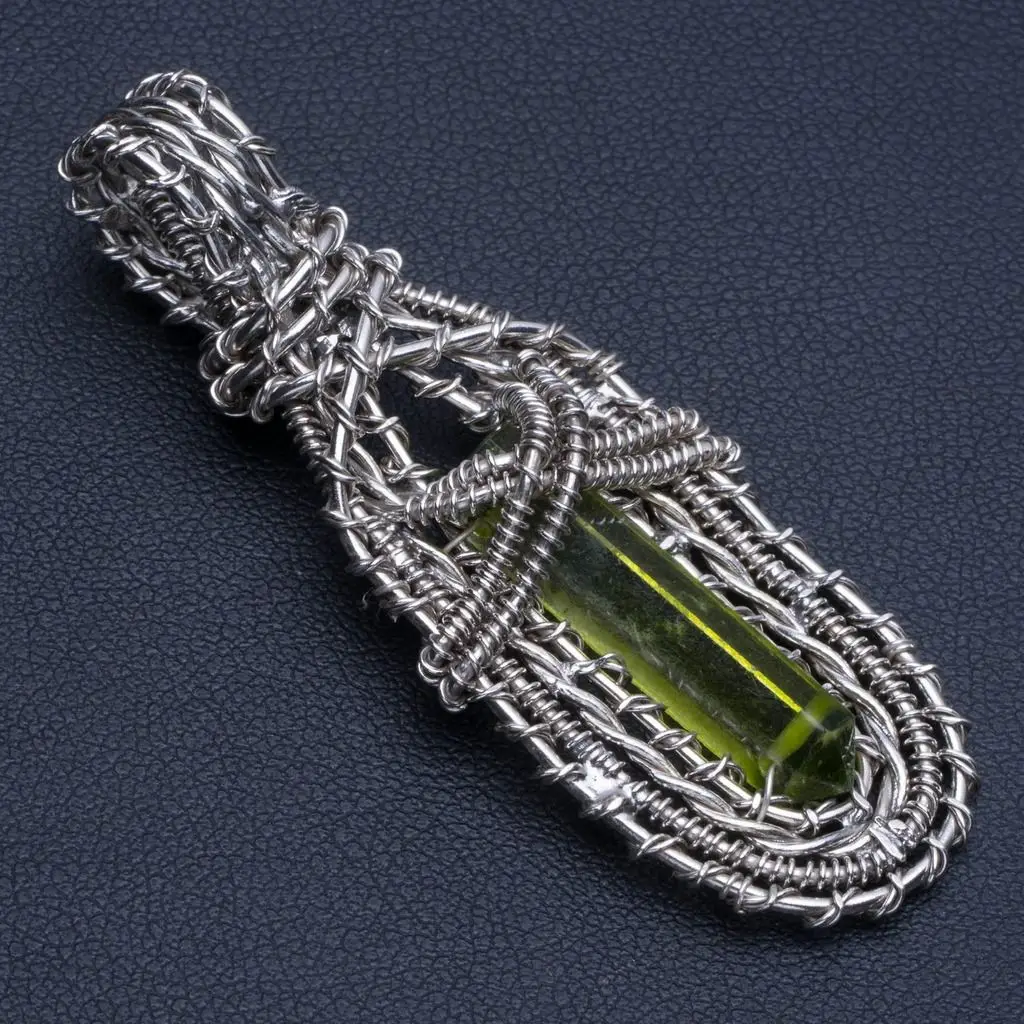 Натуральная аура кварцевый панк стиль 925 пробы серебряный кулон 2 1/4