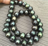 huge 20 inch stunning tahitian 10 11 mm black green pearl necklaces 925silver clasp