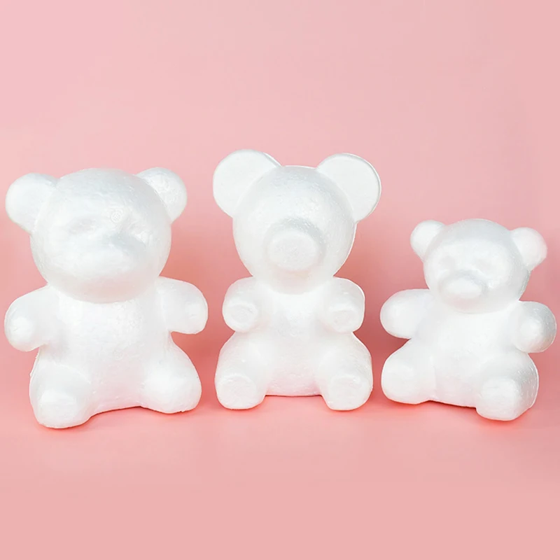 

1Pc Foam Teddy Bear of Roses Mold DIY Craft for Wedding Birthday Party Decoration Valentines Day Gift Polystyrene Styrofoam Bear