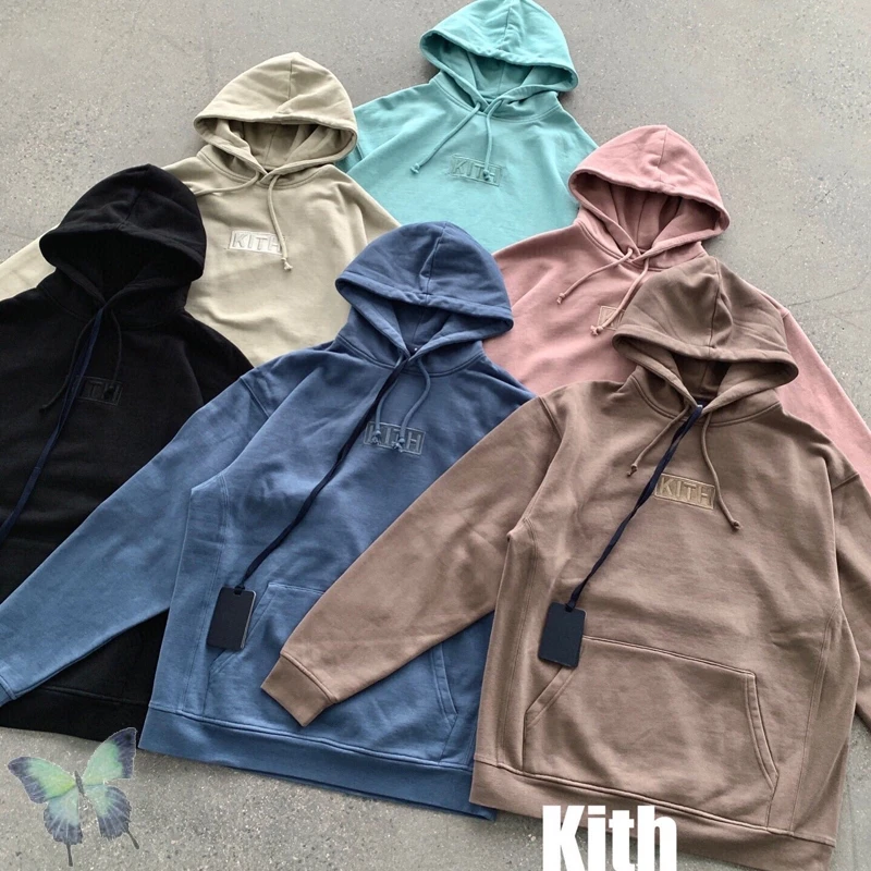 

Толстовка Kith с вышитым логотипом коробки для мужчин и женщин, толстовка с капюшоном Kith наилучшего качества, толстовки с ярлыком внутри