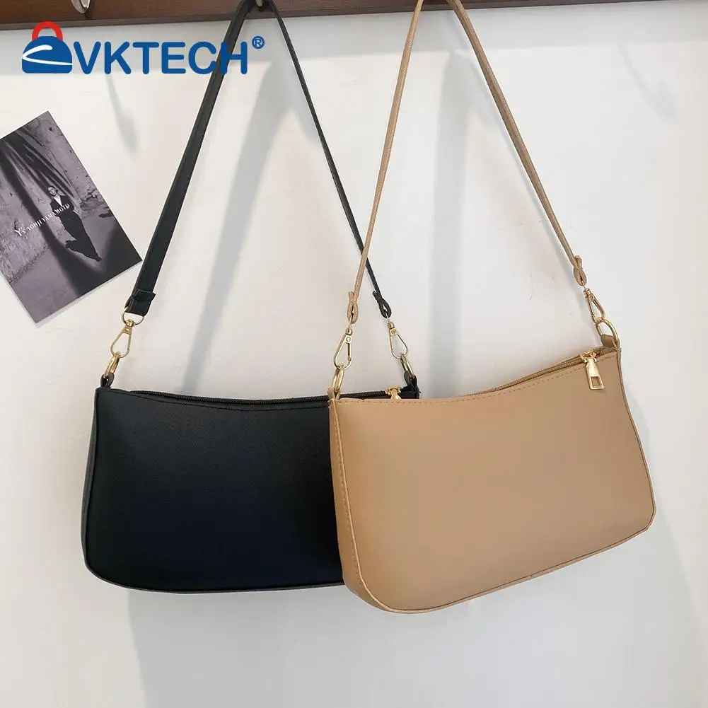 

Vintage PU Leather Small Shoulder Underarm Bag Women Casual Solid Color Handbags Women 2021 Pleated Female Handbag