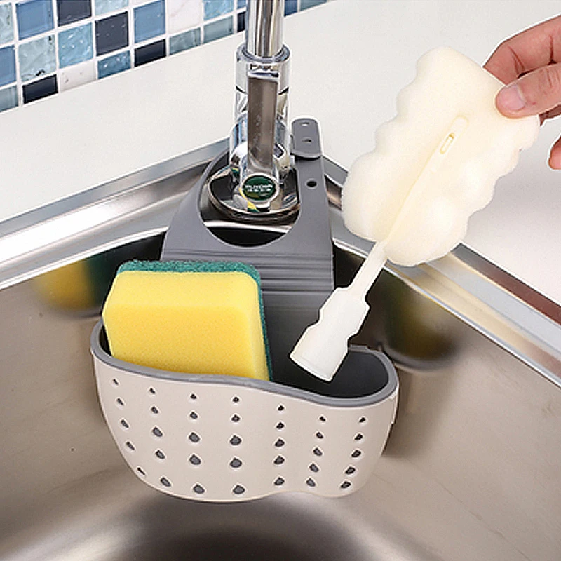 Кухонный аксессуар для раковины в ванной комнате присоска губка висячая полка