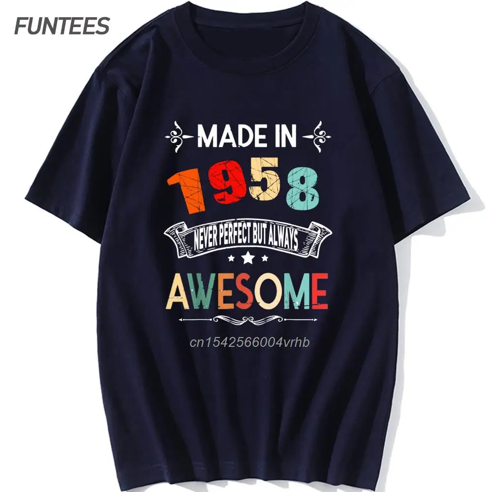 Made In 1958 GiftT Shirt Birthday Present Graphic Unisex Graphic Fashion New 100%Cotton Short Sleeve Novelty Father Tees Bigsize