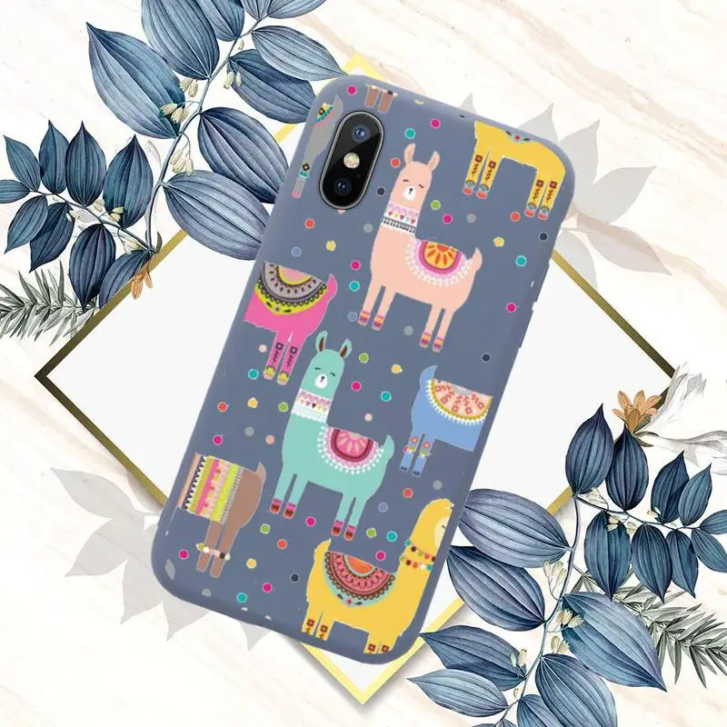 

Cute Llama Alpaca Animals Phone Case Candy Color for iPhone 11 12 mini pro XS MAX 8 7 6 6S Plus X SE 2020 XR