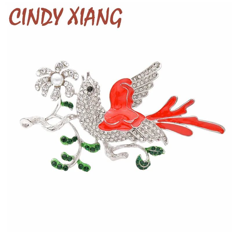 CINDY XIANG брошь в виде птицы из горного хрусталя для женщин эмаль булавка животного