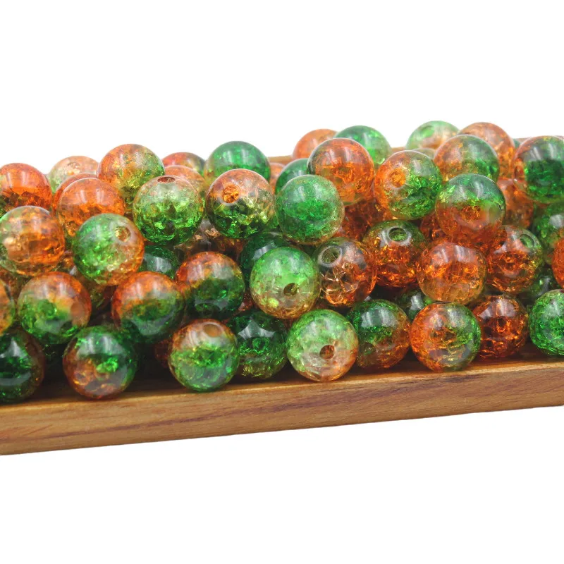 30 шт./упак. 10 мм двухцветные треснувшие бусины разделительные для изготовления