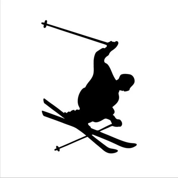 Европейская овальная Виниловая наклейка для автомобиля на стену катания лыжах