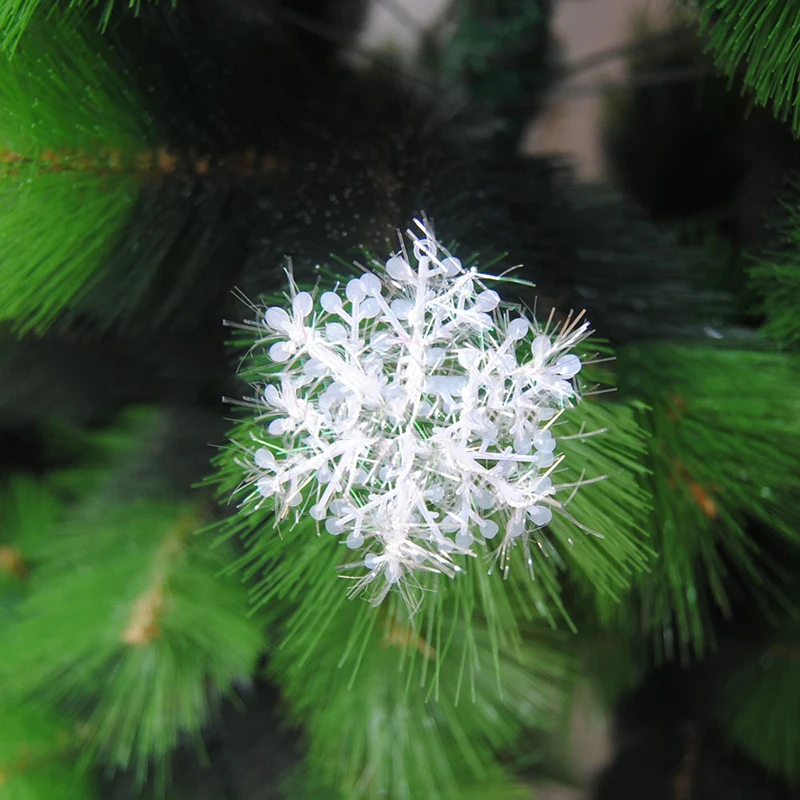 30 шт./лот креативное белое пластиковое подвесное украшение в форме снежинок для