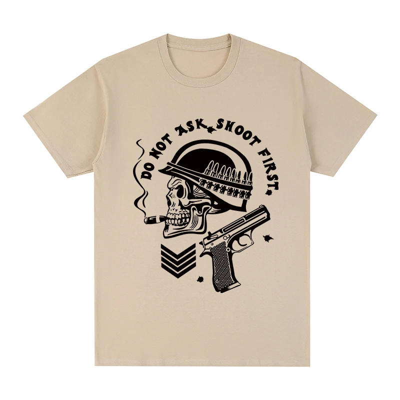 Мужская футболка с надписью Don't ask shoot first Humor |