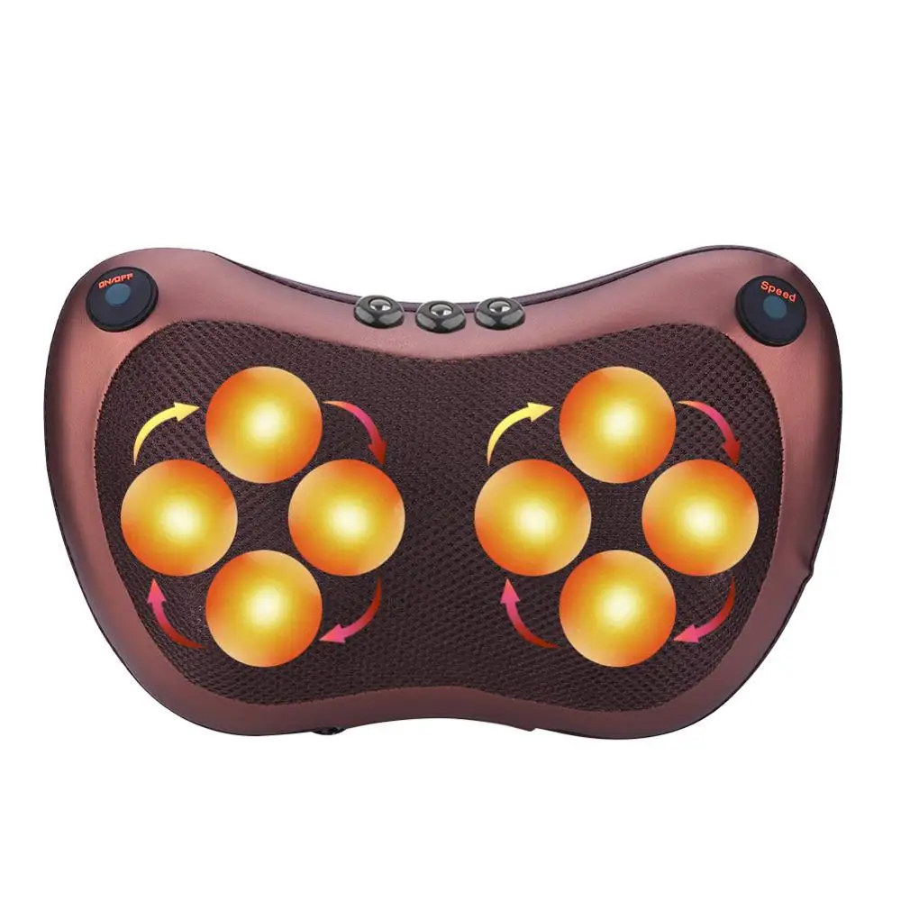 Массажер подушка для шеи вибратор электрическая 8 головок плеч спины разминания