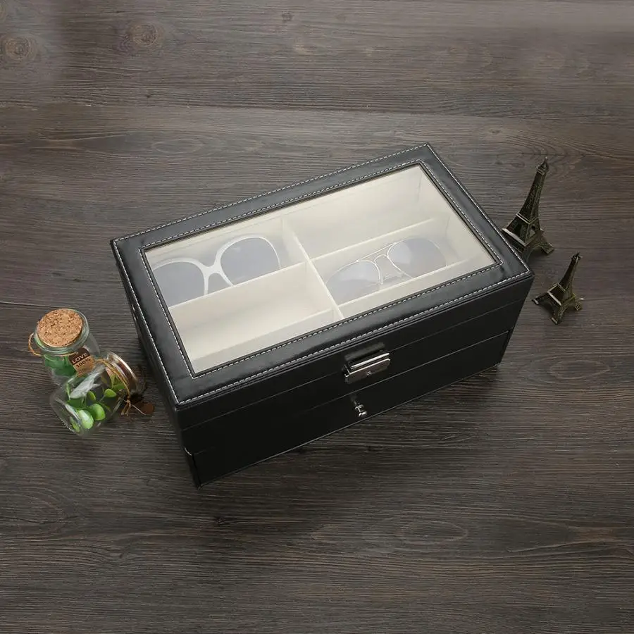 Двухслойные 12 слотов очки солнцезащитные органайзер портативные качественные