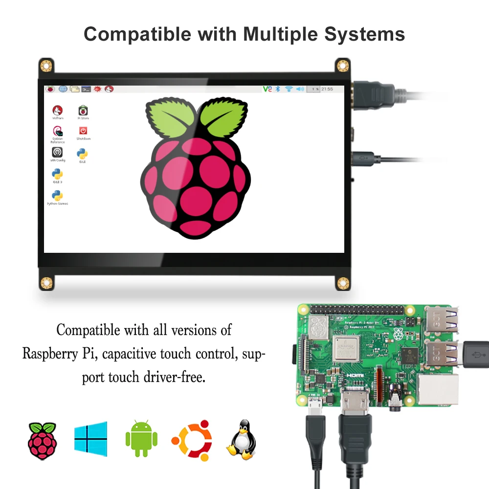 7-дюймовый сенсорный экран Raspberry pi 1024x60 0 ЖК-дисплей модуль TFT ЖК-монитор монитор