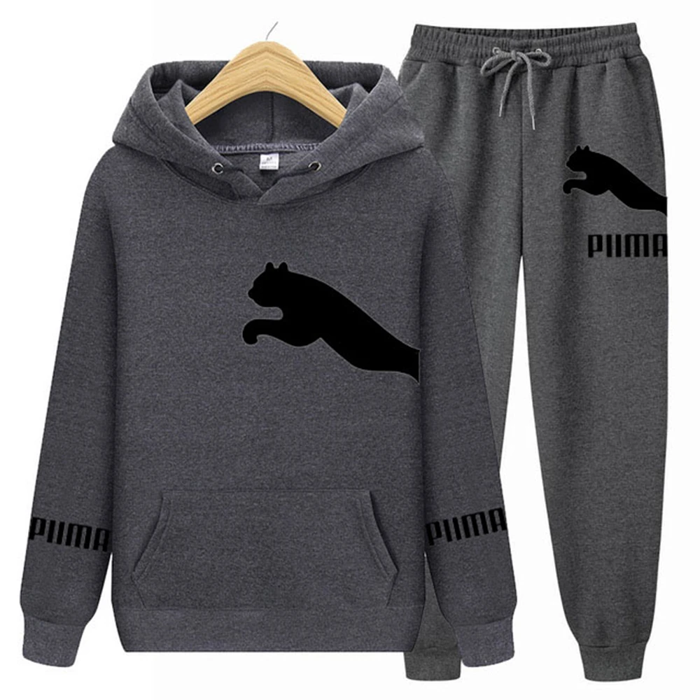 

Pumba-Men's Hoodie Set Brand Sportswear Sweatshirt + Sports Pants Spring And Autumn Casual Suit New Young Fashion Printing 2021