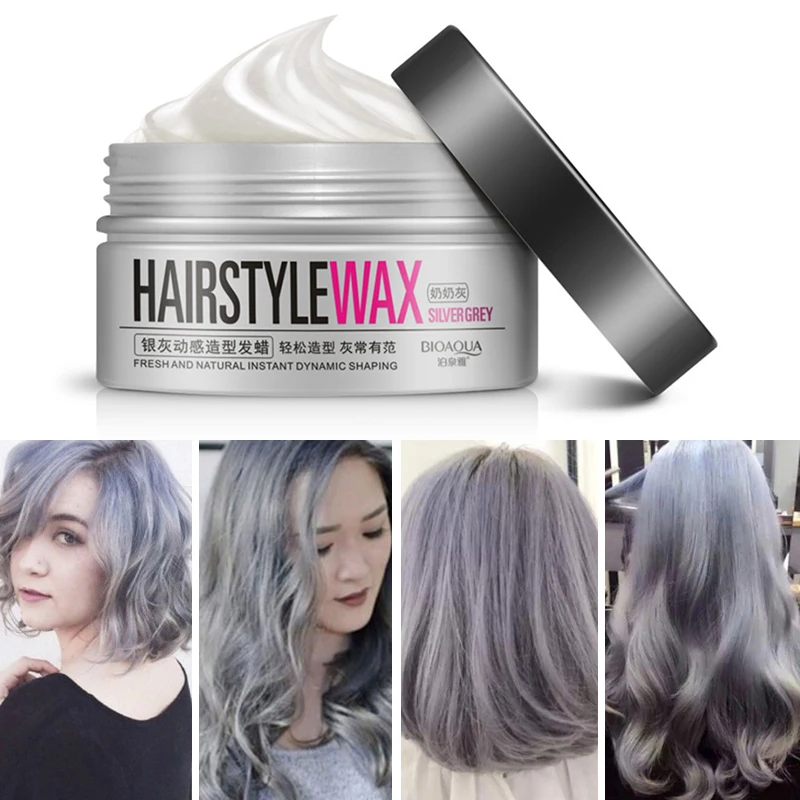 

Silver Grey Dynamic Pro Shaping Shine Wax Hair Mud Water Gel Hair Modelling Hairstyle Pomades Natural Hair Cream