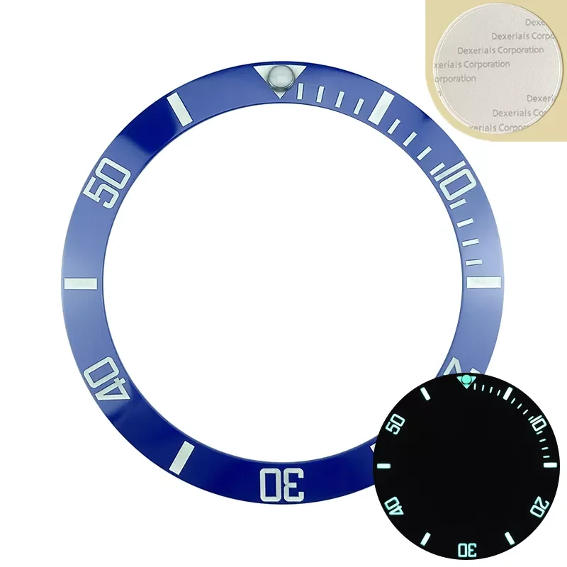 Super Blue Luminous 38mm Fashion Green/Blue/Black White Printing Ceramic Bezel Insert Fit Sub Style Men's Automatic Diver Watch