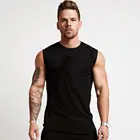 Майка мужская для спортзала, тренировочная хлопковая рубашка без рукавов для фитнеса и бодибилдинга, повседневный однотонный жилет, лето