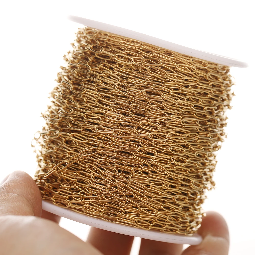 Овальные Звенья из нержавеющей стали для изготовления украшений сделай сам цепи