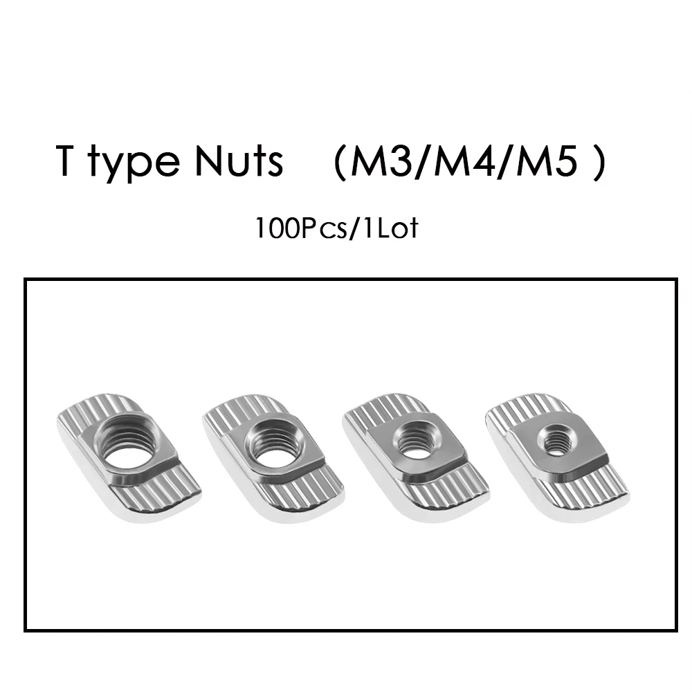 100 шт. M3/M4/M5 * 10*6 для 20 серий слот T гайка раздвижная Молоток падение в застегнуть