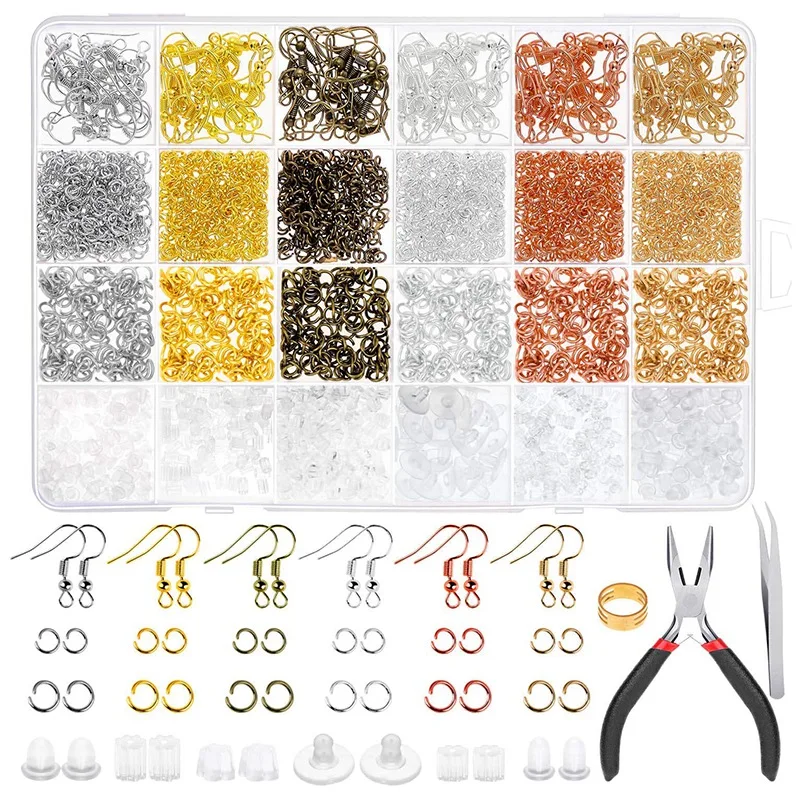 

Earring Hook, Shynek 2000 Piece Earring Making Set with Fishhook Earring, Jump Ring, Back of Earring for Jewelry Making and Earr