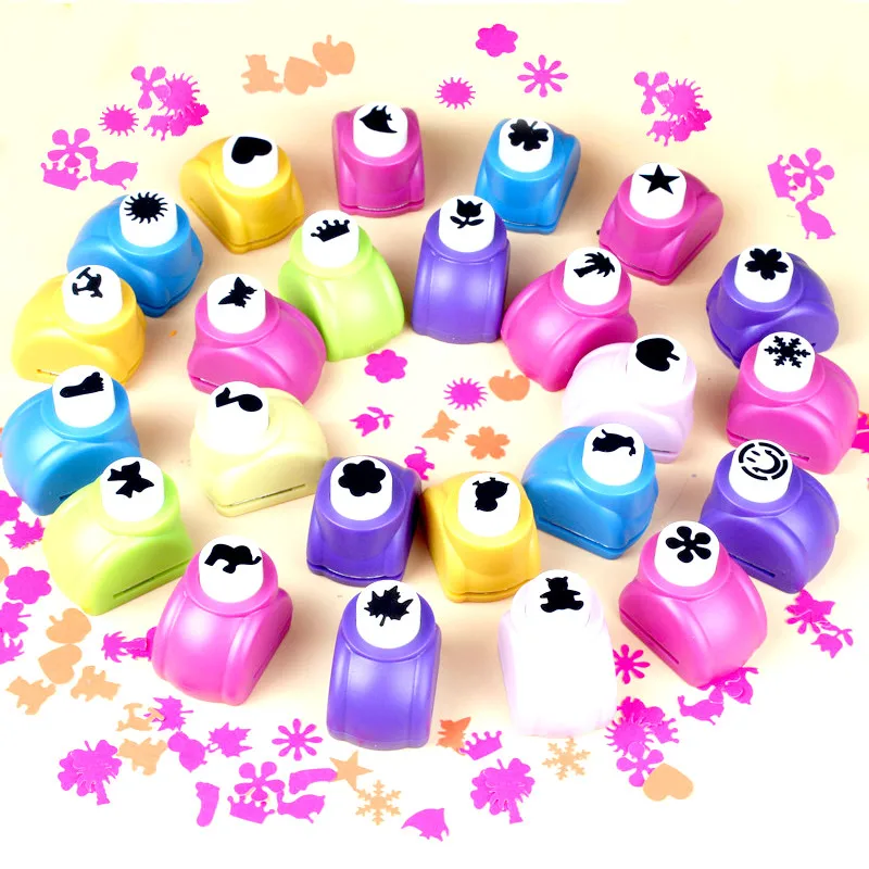 Забавный случайный цвет миниатюрный детский формирователь бумаги дырокол