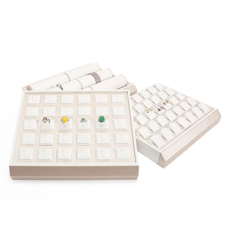 White Earring Jewelry Storage Display Trays For Women Jewellery Counter Window Holder Ring Pendent Bracelet Series Showcase
