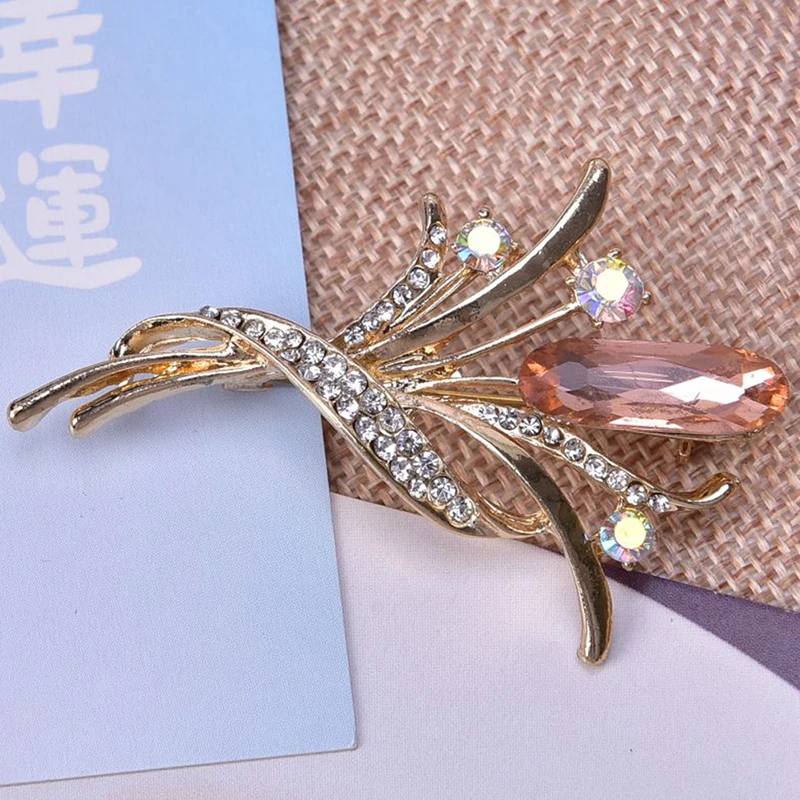 1 шт. Женская Брошь В Виде Цветка с кристаллами | Украшения и аксессуары