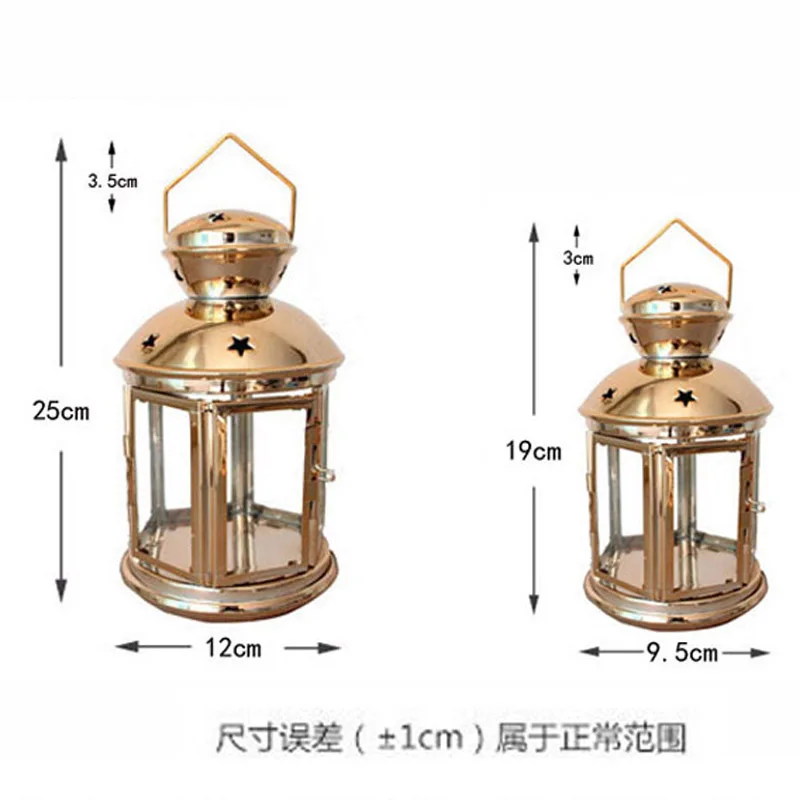 

electroplate Candlestick Star European Iron Pendant Lantern Holder Candlestick Tealight Hanging Lantern Vintage