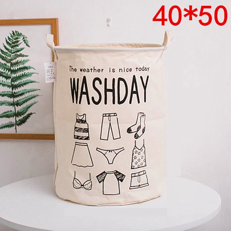 

Льняная корзина для грязной одежды, 1 шт., органайзер для одежды и игрушек, мультяшный органайзер для хранения одежды, домашняя упаковка для ...