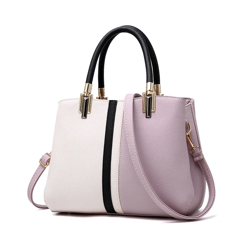

2021 Summer Color Matching Trend Fashion One-shoulder Large-capacity Handbag Casual PU Leather Handbag Crossbody Bags for Women
