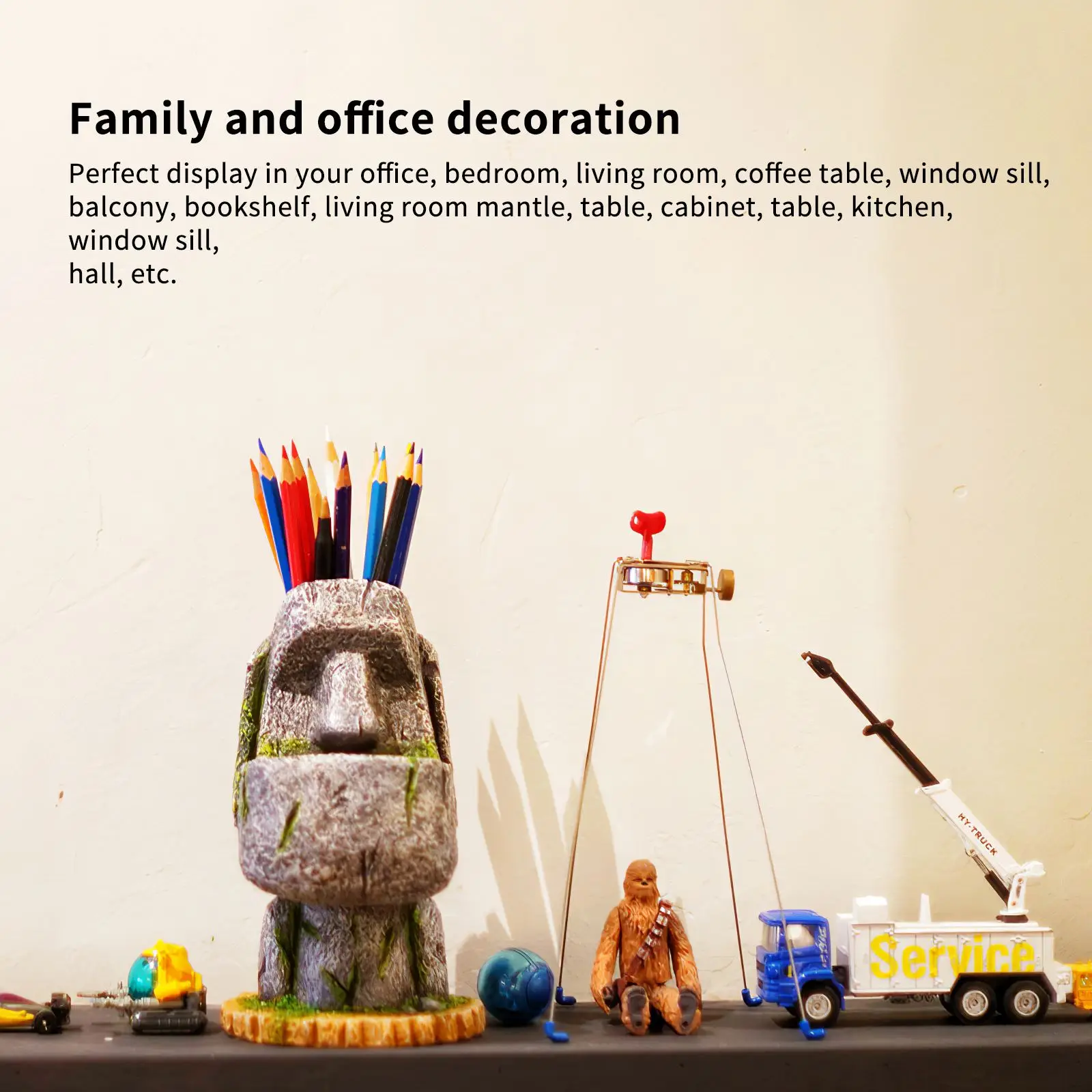 

Portable Easter Island Pen Holder Moai Stone Pen Container Creative Moai Stone Pen Holder Multiple Use For Bedroom Living Room