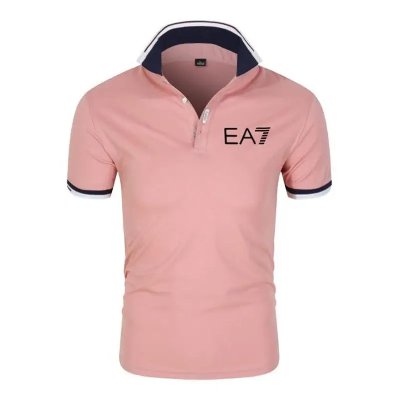

2021 brand men's short-sleeved polo shirt summer lapel fashion shirt breathable solid color business casual men's polo shirt