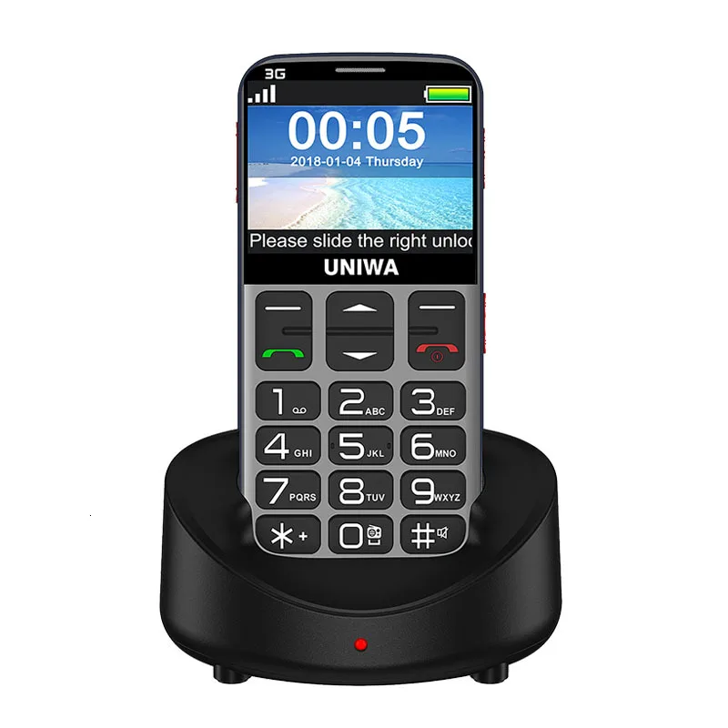 3g WCDMA мобильный телефон с русской клавиатурой 2,31 дюймов gsm 1400 мАч кнопочный SOS FM дешевый разблокированный односимочный мобильный телефон для пожилых людей