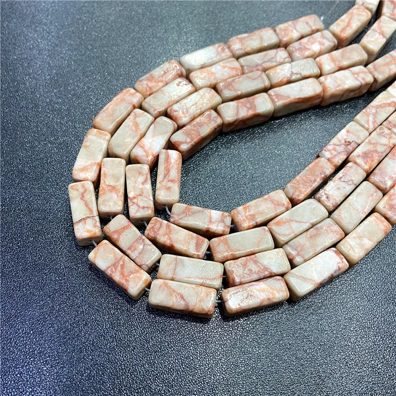 

8x20mm Beads Accessories for Jewelry Making Natural Square Tube Stone Synthetic Jaspers Bead Charms DIY Wrap Handmade 15"