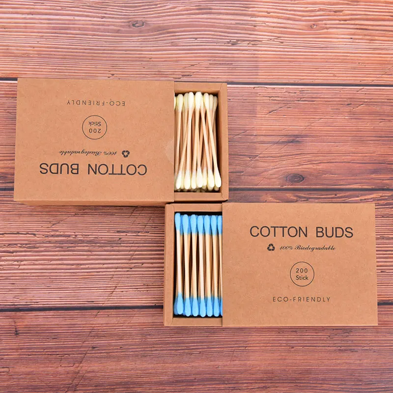 

1000Pcs Double Head Cotton Swabs 6Colors Bamboo Cotton Adult Makeup Wood Sticks